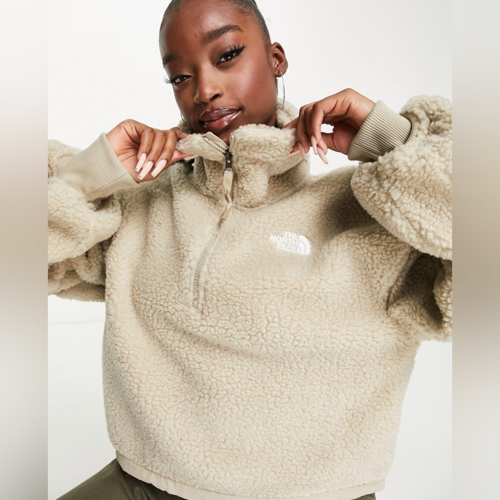The North Face Platte Sherpa 1/4 Zip Cropped Fleece